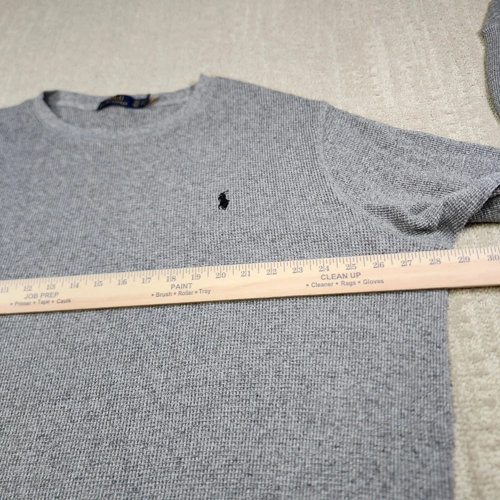 Polo Ralph Lauren Shirt Men‎ 2XLT Waffle Knit Thermal Heavy Cotton Gray Crewneck